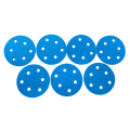 Disco de lixa ZY Hook & Loop azul com 6 furos