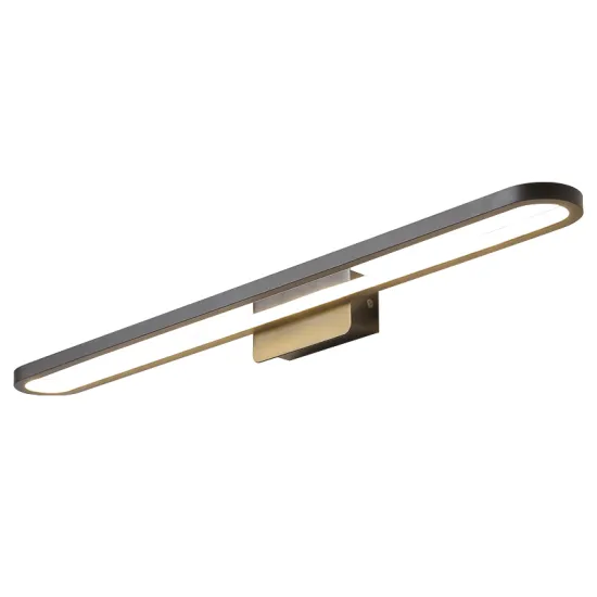 Modern LED Bathroom Vanity Lighting Fixtures with Long Shades, Stainless Steel Bath Mirror Lamps