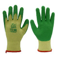 Yellow Yarn Green Rubber Gloves