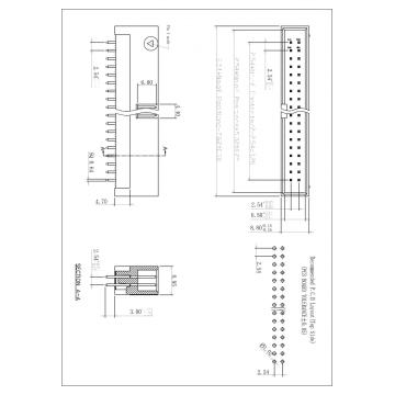 2.54mm Dual Row Shrouded Box Header DIP 180° type H=13.60mm