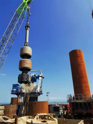 Offshore wind power pile drilling machine