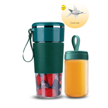 Cangkir jus buah 1200mAh: Blender portabel berkualitas tinggi dengan 6 bilah dan gelas untuk bepergian