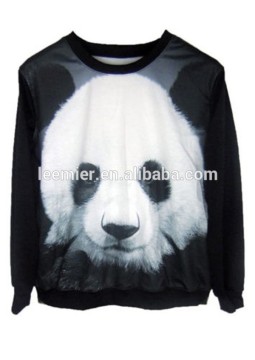 loose style wool fabric panda sweater for girl