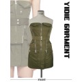 Waterproof 100% Nylon Green Aviator Corset For Women