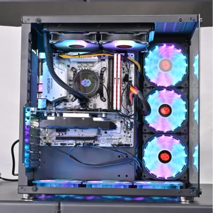 High-Performance Video Montage Computer with I9 Processor, 32GB RAM, Dual Storage, RTX 2080, UPS, and HD Monitor