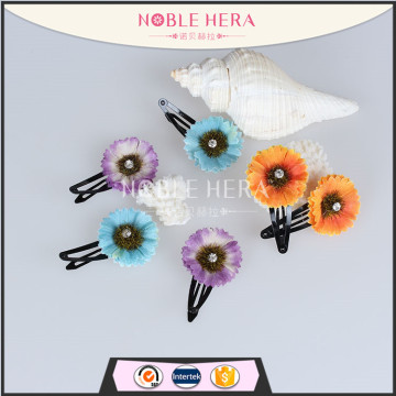 Daisy Flower Bridal Wedding Hairpins with Rhinestone Crystal Center