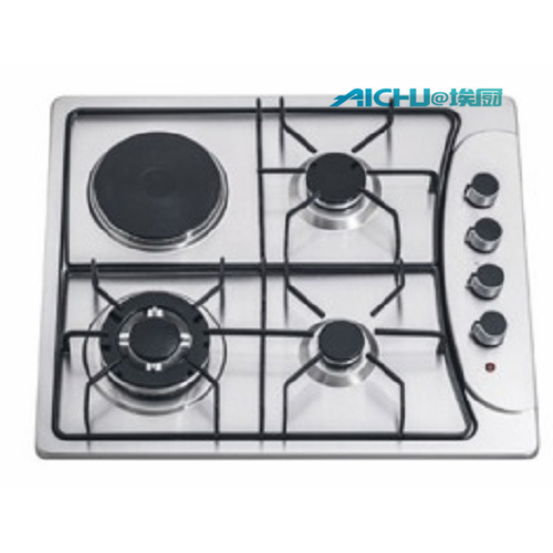 60cm Gas And Electric Hob Built-in 4 Burners Slivery Gas Cookers Supplier