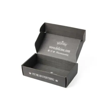 Custom Black Printed E-Flute Cardboard Paper Packaging Box