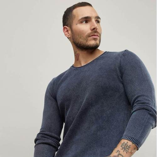 Mens Casual Vintage Snow Wash Long Sleeve T-Shirts