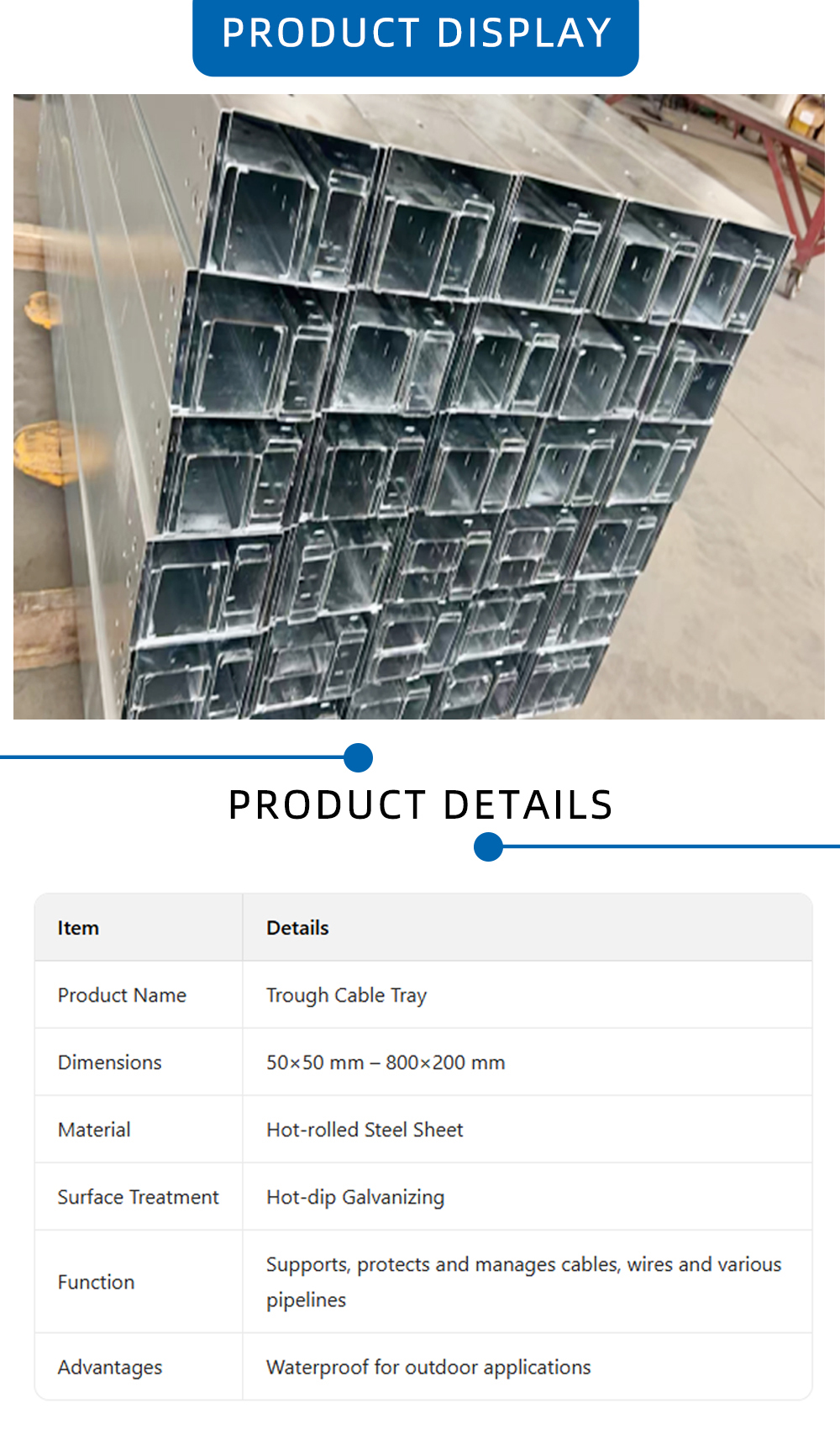 Galvanized Steel Cable Tray for Electrical Wiring X