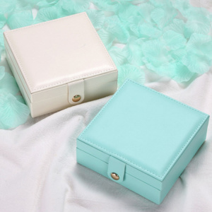Green white earring leather jewelry packaging box