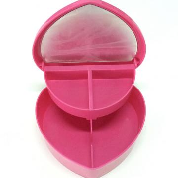 Plastic heart shaped jewelry box