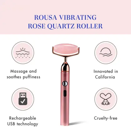 Vibrating Rose Quartz facial Roller