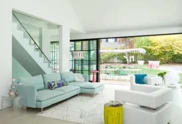 Modern Sliding Wooden Door with Big Glass