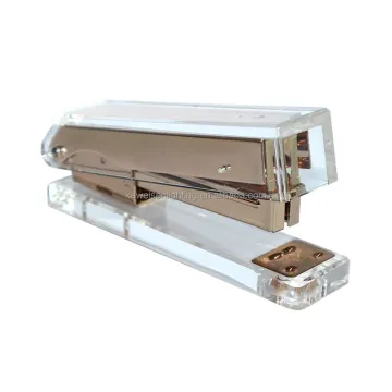 Custom Logo Office Stationery: Stapler Machines, Transparent Acrylic Shells, Deep Gold & Book Binding Equipment
