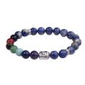 Sodalite Bracelet Bouddha 7 Chakra Gemstone alliage perles bijoux