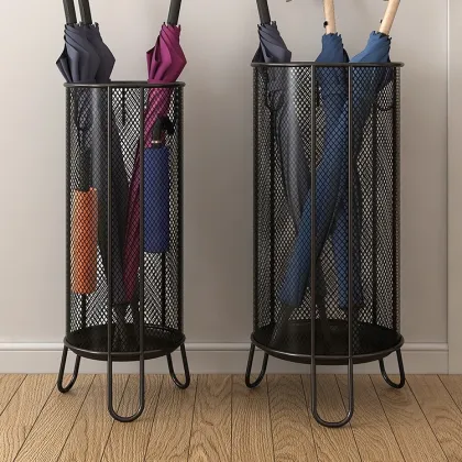 umbrella shelf at the door of the hotel
