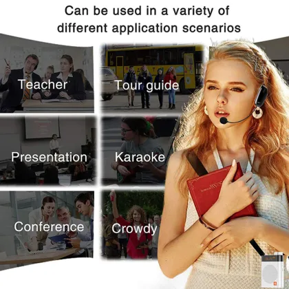 Portable Tour Guide Loudspeaker with Wired Microphone for Voice Amplification