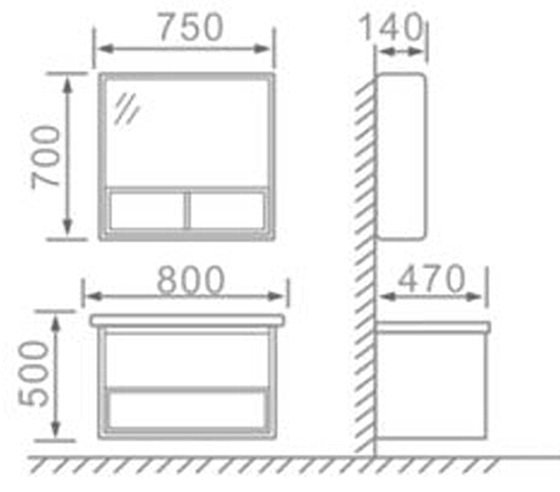 Best Quality Single Bathroom Dresser with Shelves