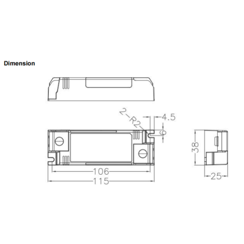 Драйвер святлодыедаў 15w для паточнага свяцільні