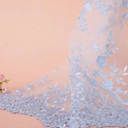 embroidered tulle lace fabric/bridal veils/ full dress/ stage dress fabric