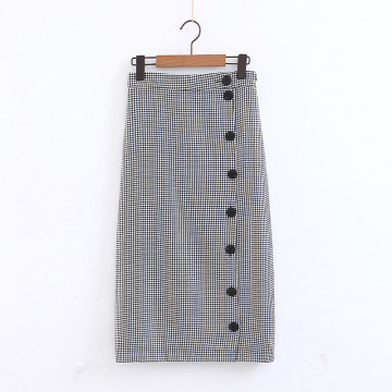 Plaid Decorative Medium-Length Skirt