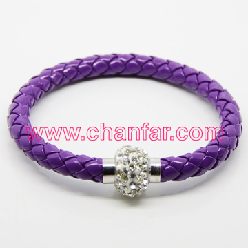 Best Quality Magnetic Clasp With Leather Bracelet For Woman