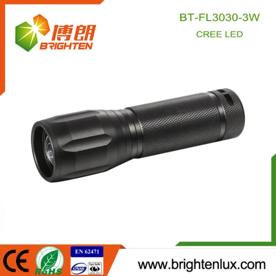 Factory Wholesale 3*AAA Battery Operated Aluminum Material Zoom Focus 3 Modes Light Pocket 3W Small Powerful led Flashlight