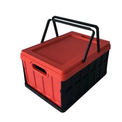 Top Home Storage Basket Collapsible Plastic Supermarket Shopping Basket