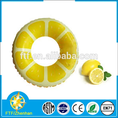 top selling fruit colorful yellow lemon adult child swimming rings