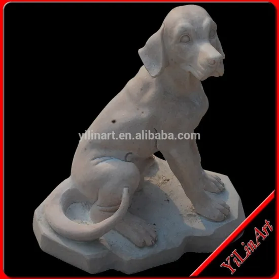 Hand Carved Outdoor Garden Marble Stone Dog Sculpture