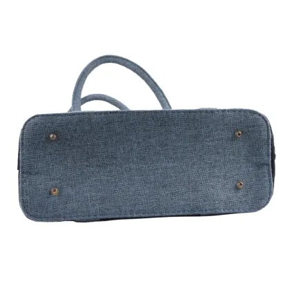 canvas beach bag custom flower embroidery women handbag