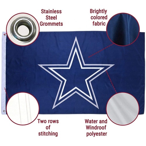 new products custom printed polyester dallas cowboys flag