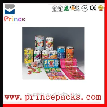 Plastic food packaging film printing film roll for cake/bresd/biscuit/candy/coffee/sugar