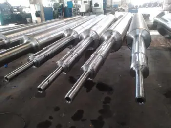 Various large stainless steel shafts