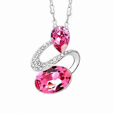Charm Jewelry Necklace, OEM Orders are Welcome, Made of Brass