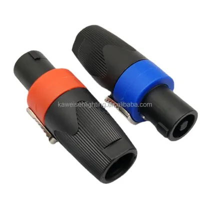 ABS 4 Pin Male Speaker Audio & Microphone Cable Connector Plug Twist Lock Adapter for Neutrik Speakon NL4FC