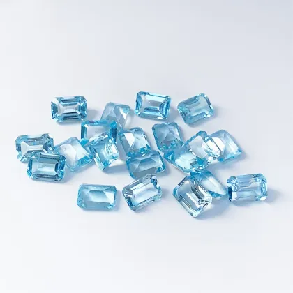 Small Octagon Cut Sky Blue Topaz Blue Gems
