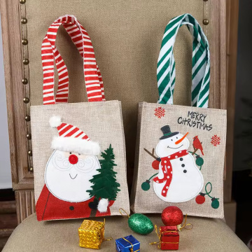 Beg jute natal yang boleh diguna semula dicetak