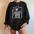 Halloween -Schädel Grafiker Fleece übergroßes Sweatshirt