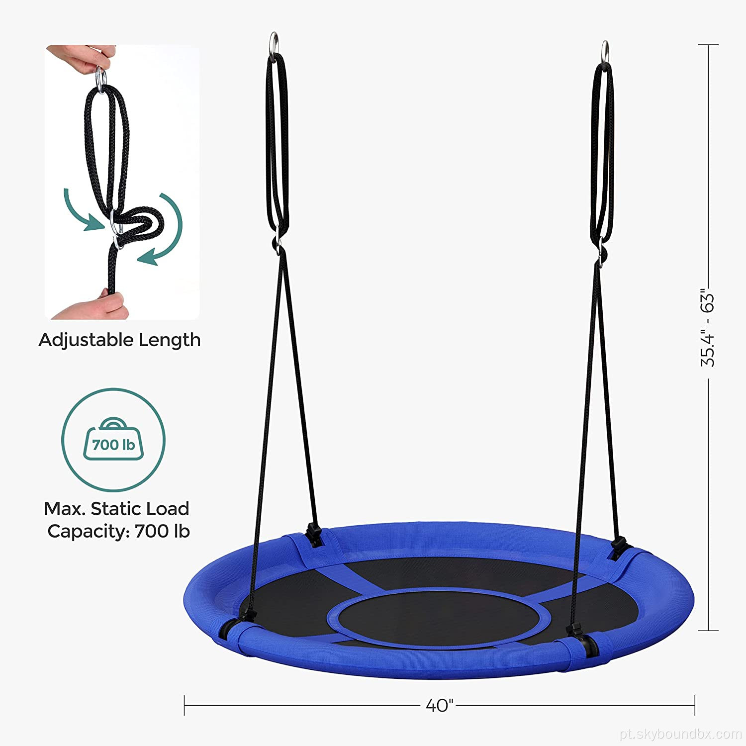 Swing da árvore de pires para crianças de 90 cm ao ar livre