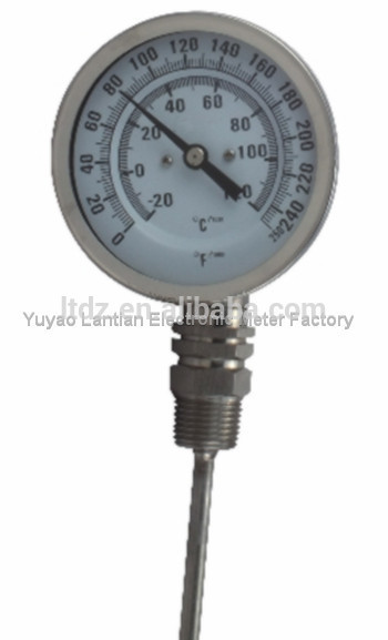 gas measure SS bottom bimetal thermometer