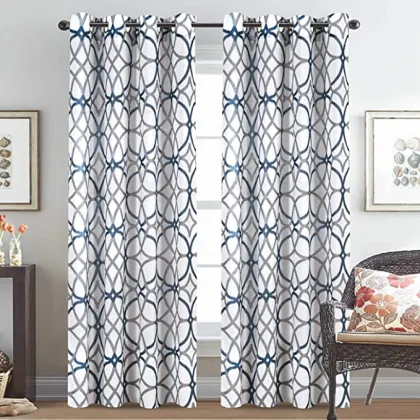 Polyester Linen 2 Panels Sheer Textured Flax Curtain