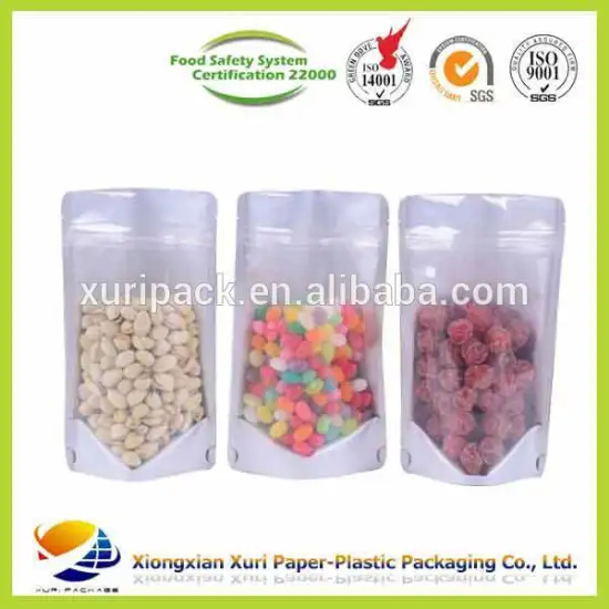 ziplock grip seal bags stand up pouch clear front aluminium foil bag