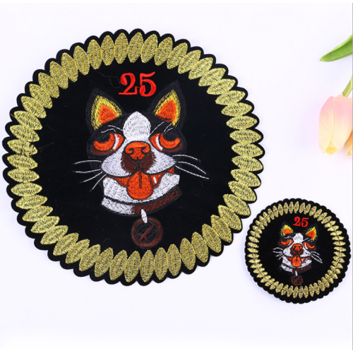 Logo Kustom Patch Bordir Anjing Perekat Diri Pribadi