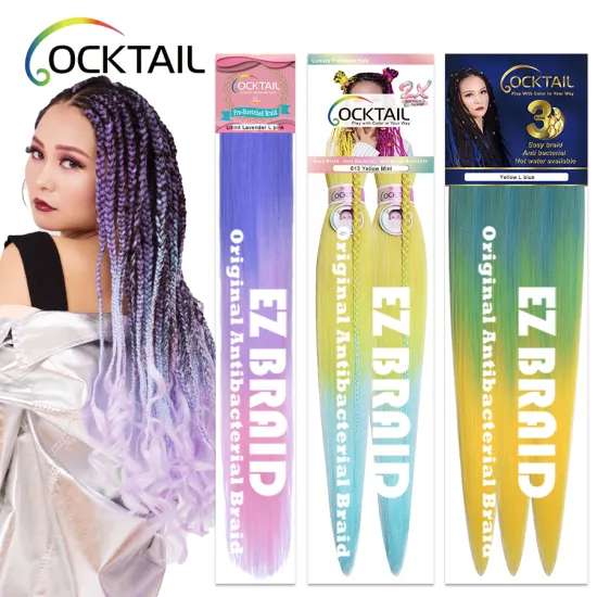 100 kinds colors cheap braiding hair 5 pieces, easy braid hair braiding 6x ez prestretched professional braiding hair 26inch