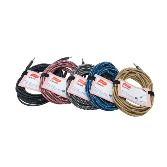 High Quality Colorful 6.3mm Weave Instrument Guitar Cable Musical Instruments Accessories