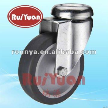2.5"-5"H Bolt Hole Style PU Caster, Ht adjustable