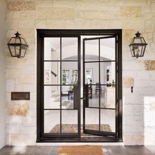 China Aluminum Double Glazed Front Doors Customized Manufactory