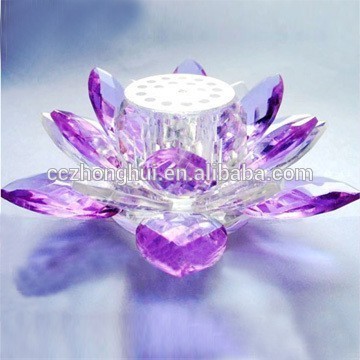 2016 New design beautiful colorful k9 crystal lotus gift